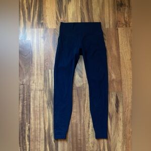 like new navy blue LuLuLemon ankle length high waisted yoga leggings